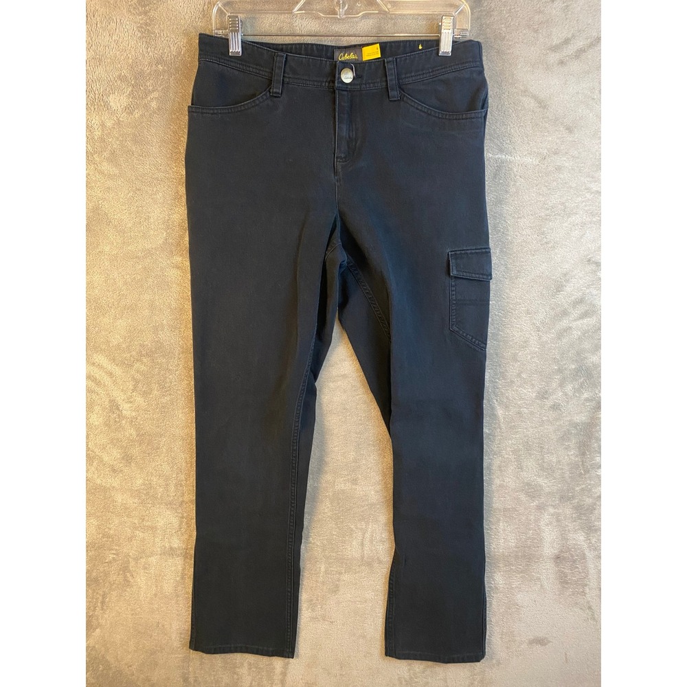 Cabela's Cargo Pants‎ Women 8 Straight Leg Black Side Pocket EUC